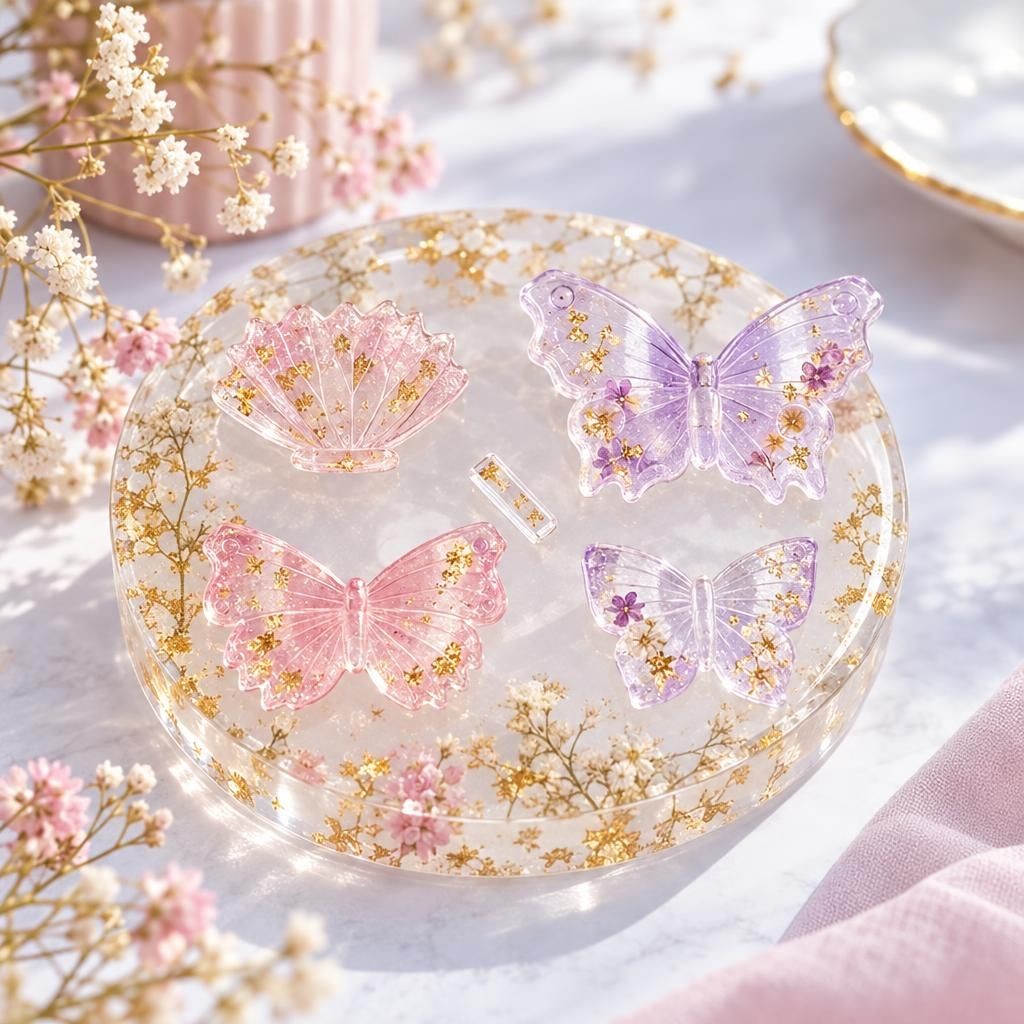 Fertiges Bastelwerk – Giessform Schmetterling Set