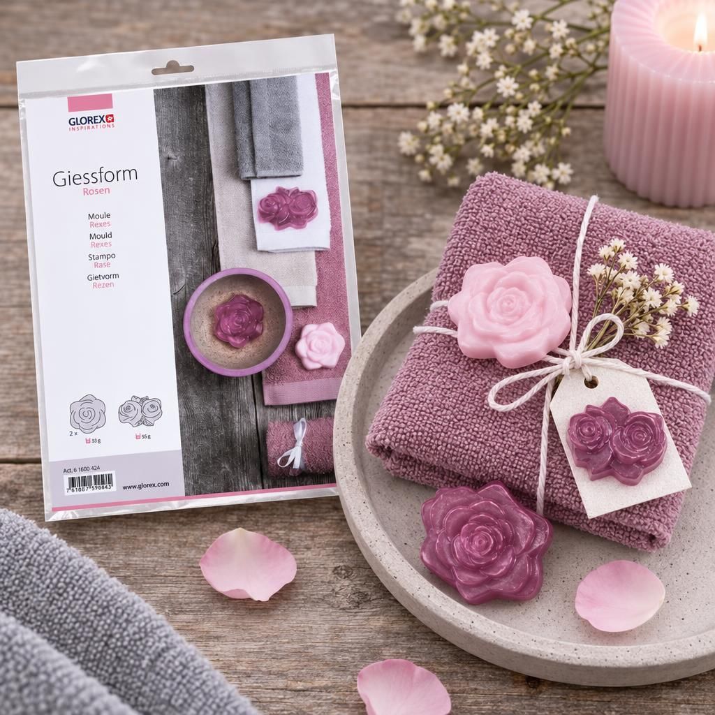 Fertiges Bastelwerk – Giessform Rosen
