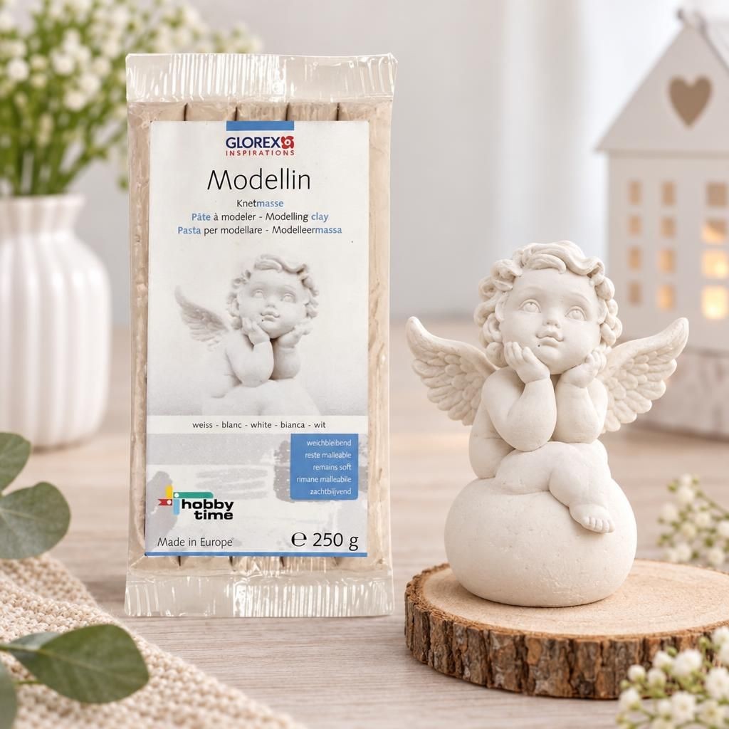 Fertiges Bastelwerk – Modellin Knetmasse 250g