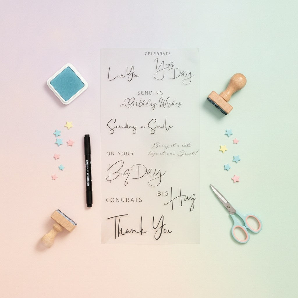 Klarsichtstempel 14 Stück - Daily Sentiments No.2 by Lisa Jones - Kidis Art
