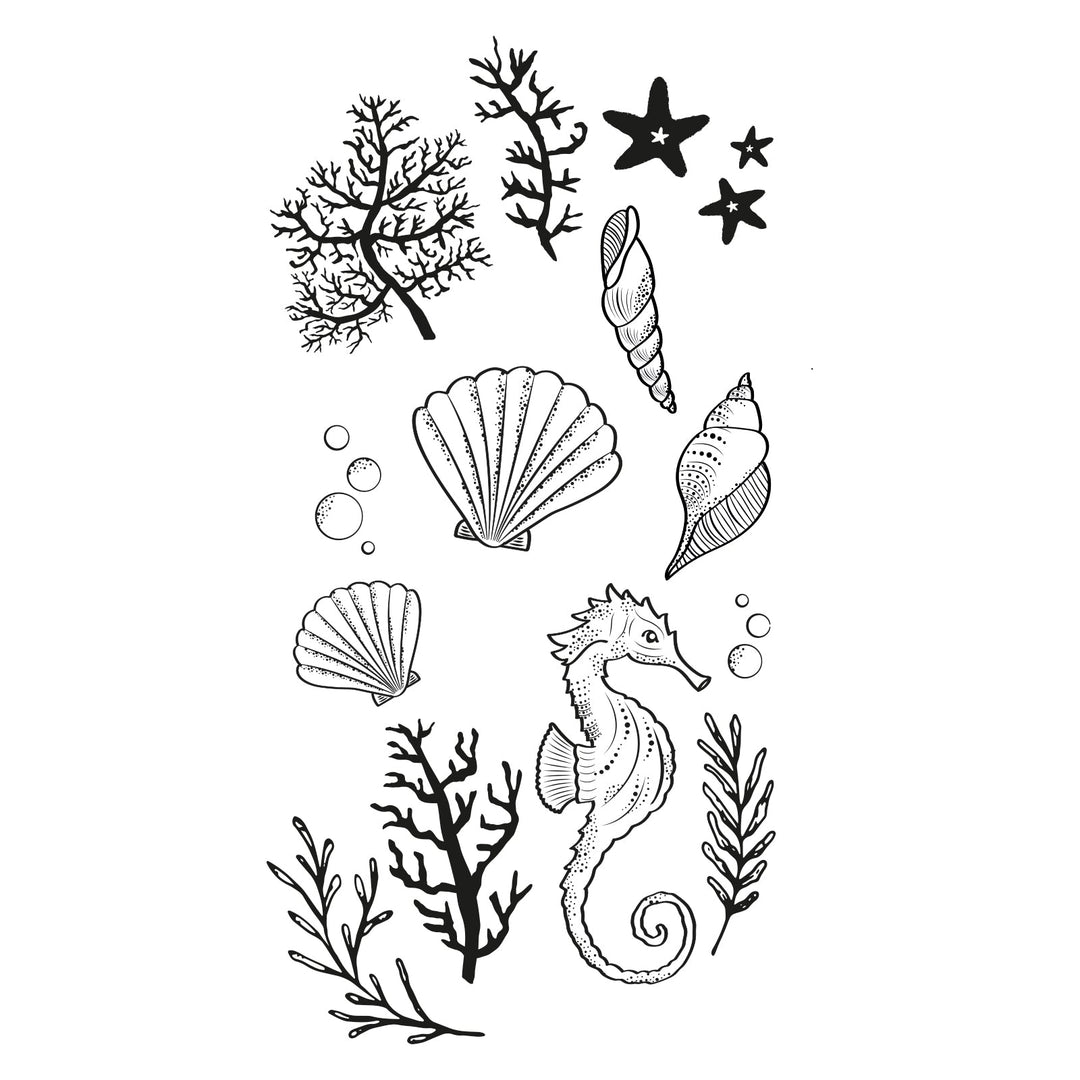 Klarsichtstempel 15 Stück - Ocean Elements by Lisa Jones - Kidis Art