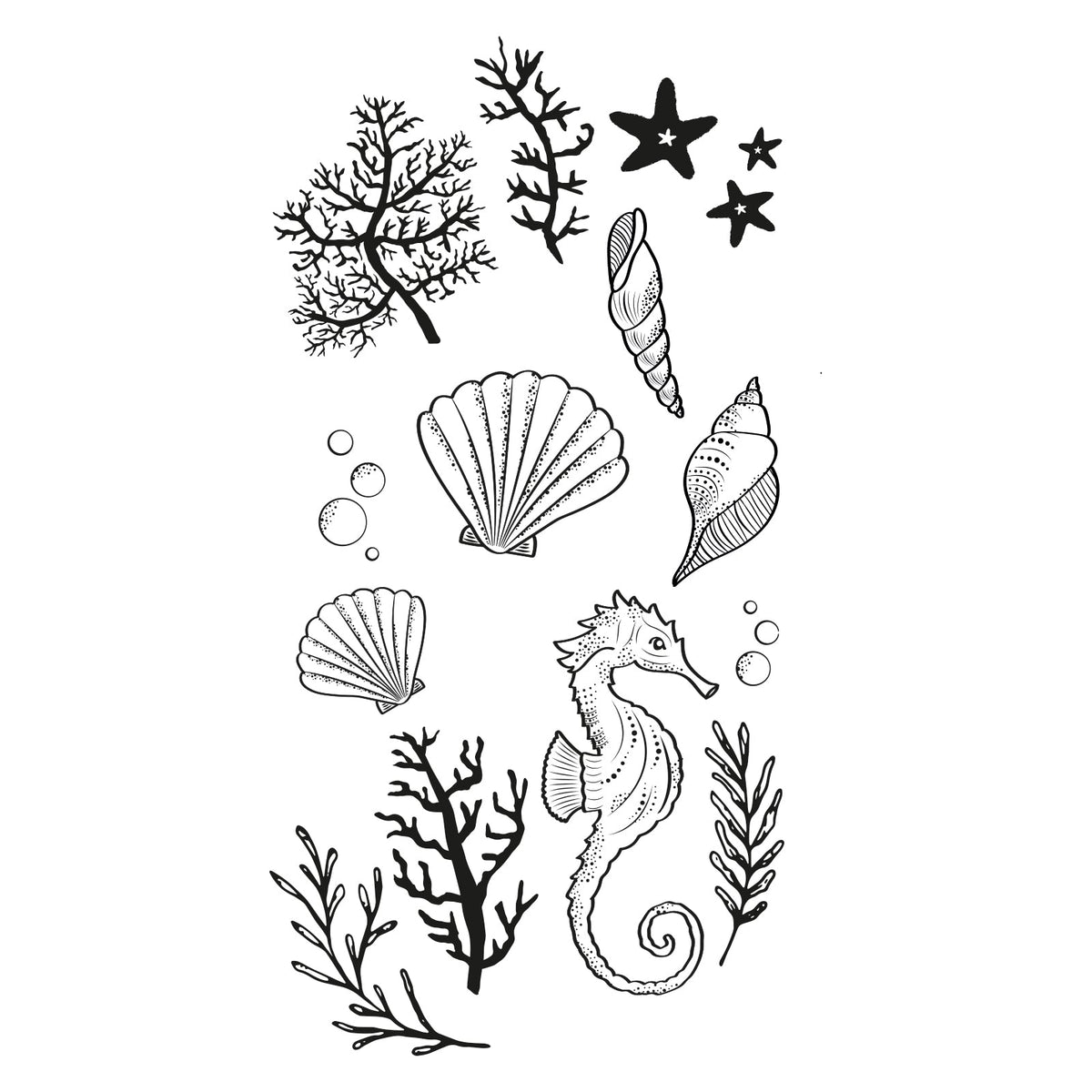 Klarsichtstempel 15 Stück - Ocean Elements by Lisa Jones - Kidis Art