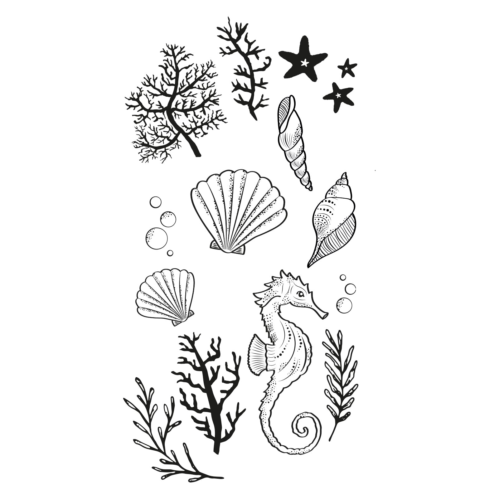 Klarsichtstempel 15 Stück - Ocean Elements by Lisa Jones - Kidis Art