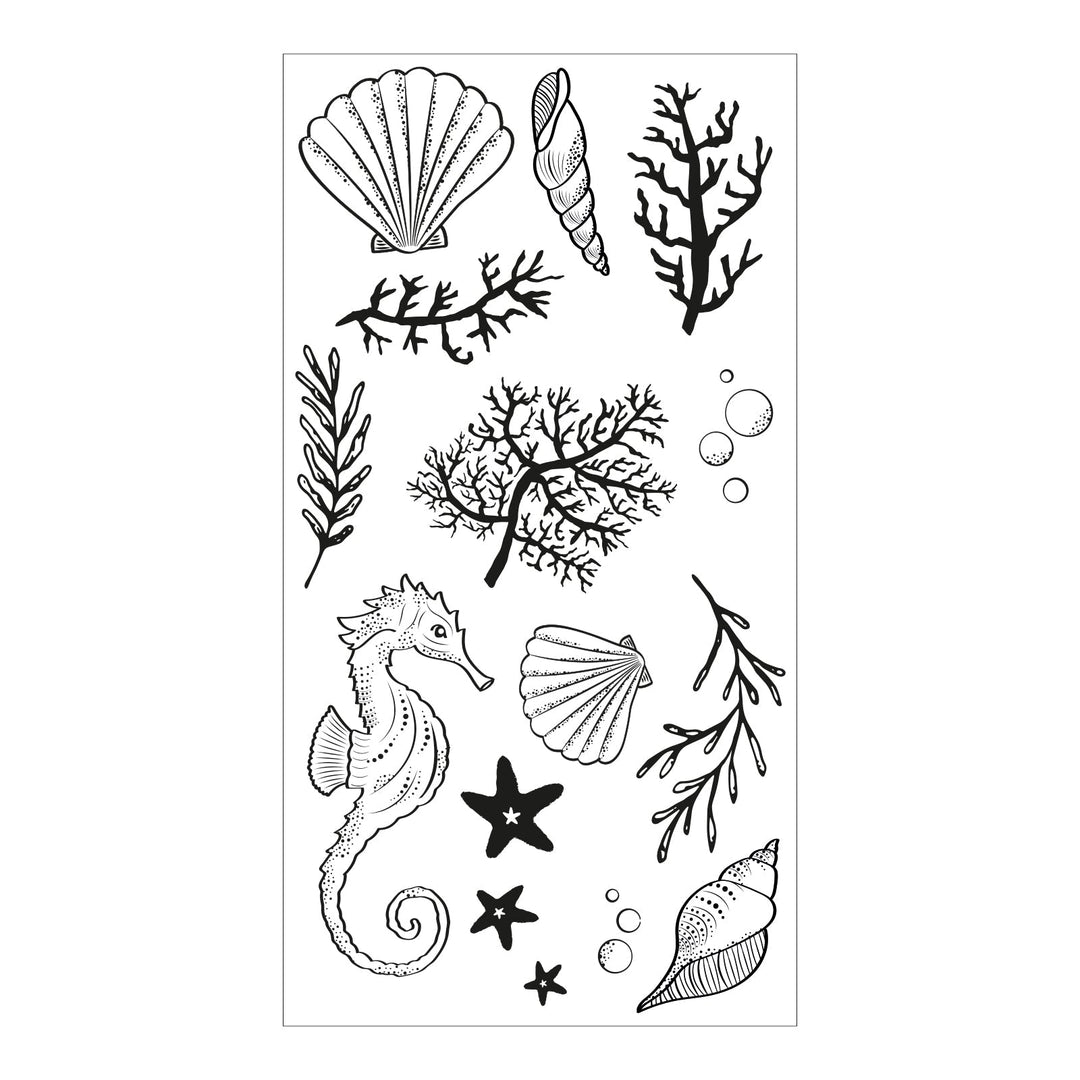 Klarsichtstempel 15 Stück - Ocean Elements by Lisa Jones - Kidis Art