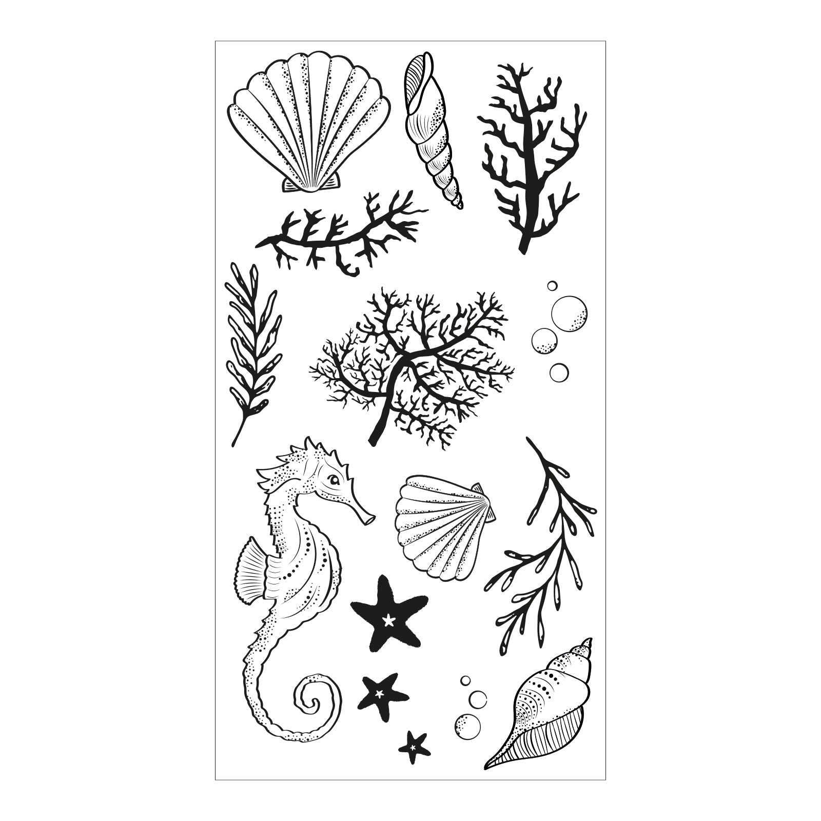 Klarsichtstempel 15 Stück - Ocean Elements by Lisa Jones - Kidis Art