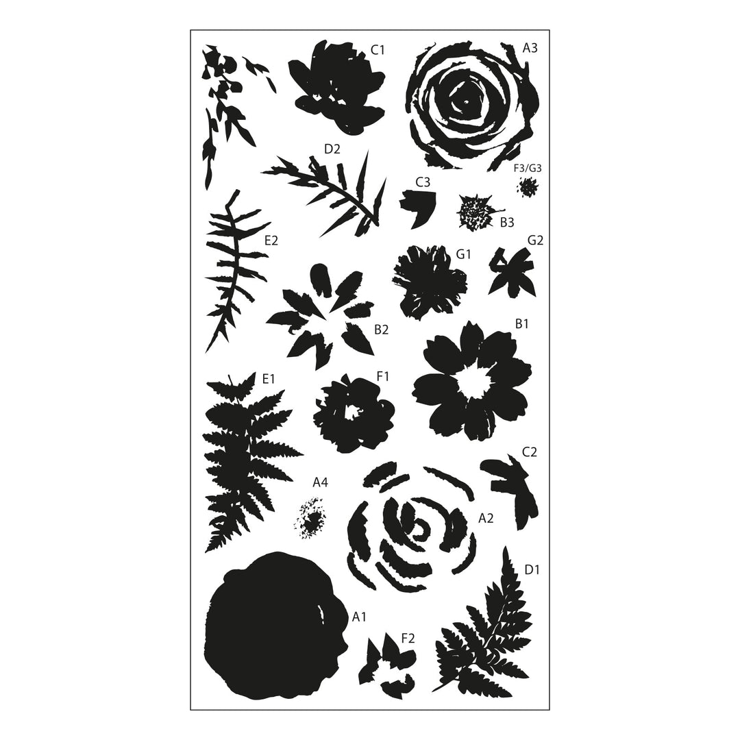 Klarsichtstempel-Set 20Stk. - Gemalte Blumen - Kidis Art