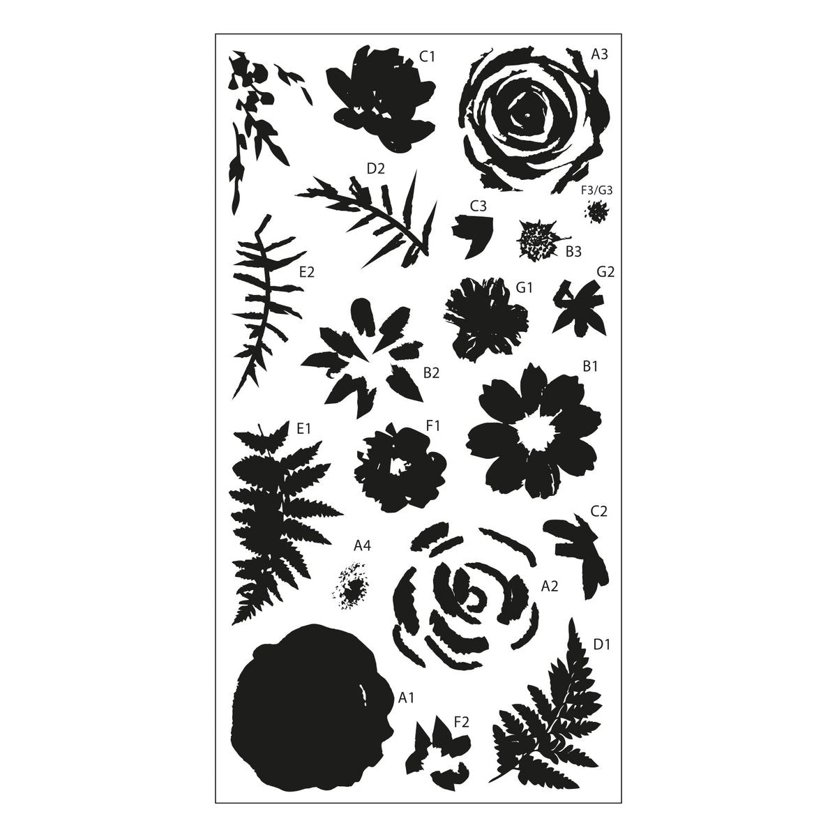 Klarsichtstempel-Set 20Stk. - Gemalte Blumen - Kidis Art