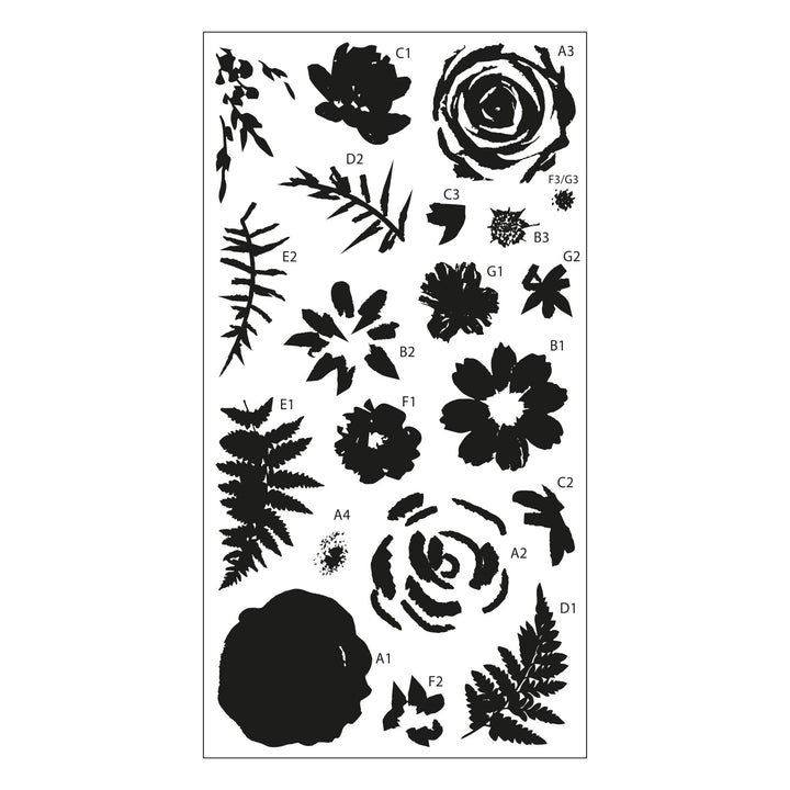 Klarsichtstempel-Set 20Stk. - Gemalte Blumen - Kidis Art
