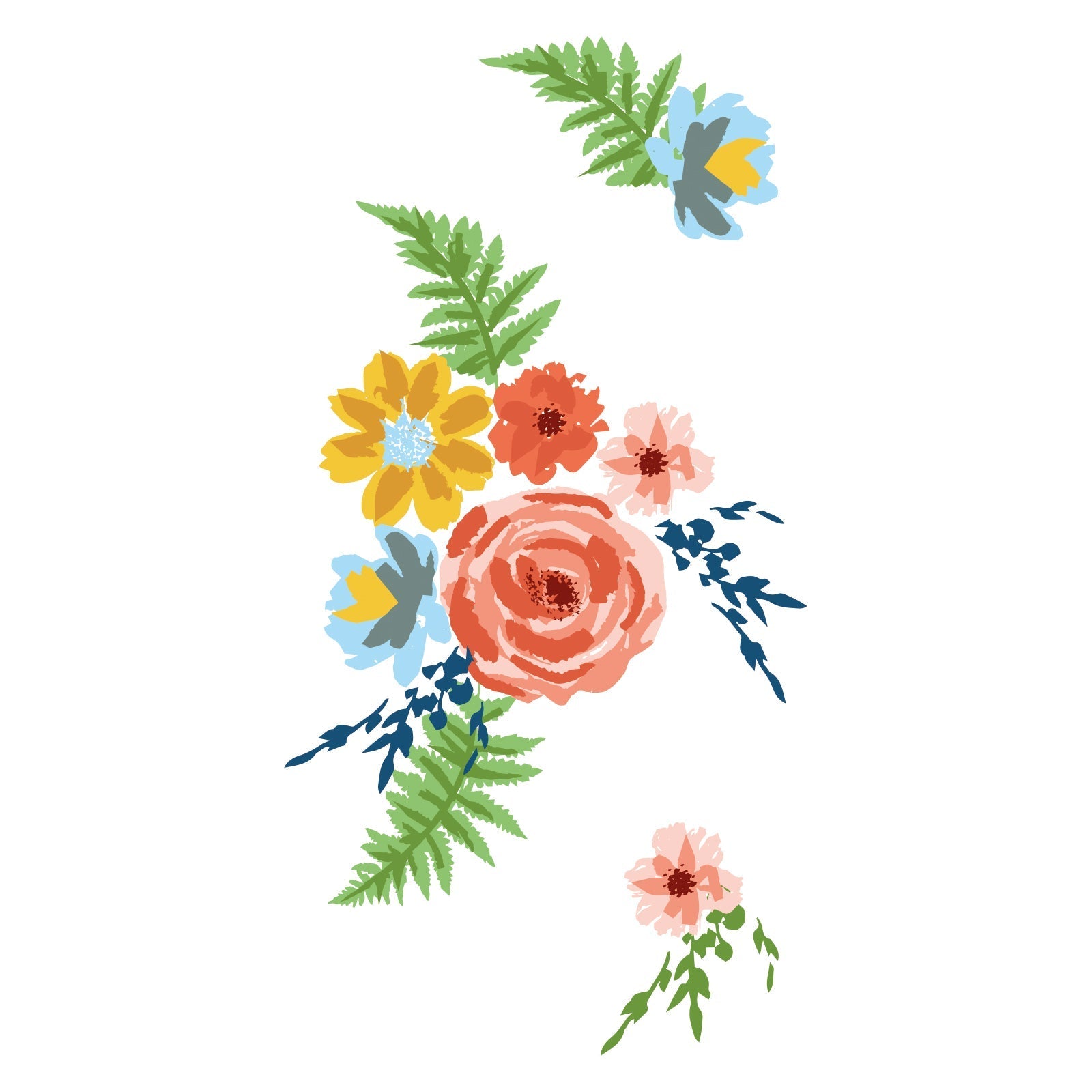 Klarsichtstempel-Set 20Stk. - Gemalte Blumen - Kidis Art