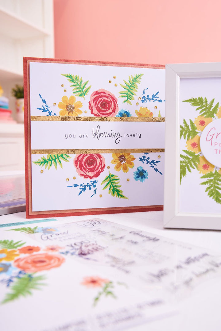 Klarsichtstempel-Set 20Stk. - Gemalte Blumen - Kidis Art