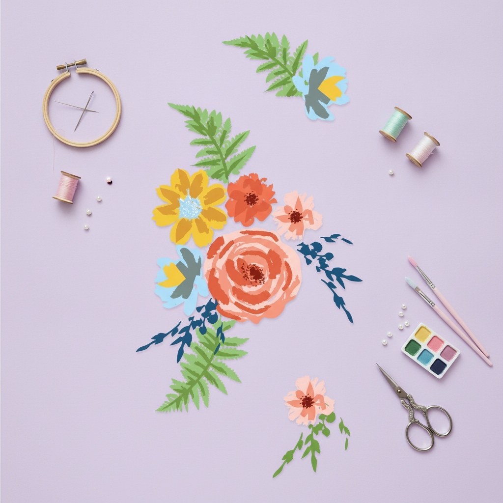 Klarsichtstempel-Set 20Stk. - Gemalte Blumen - Kidis Art