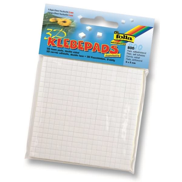 Klebepads für 3D-Effekte 5x5mm 400St 2mm, 400St 3mm - Kidis Art