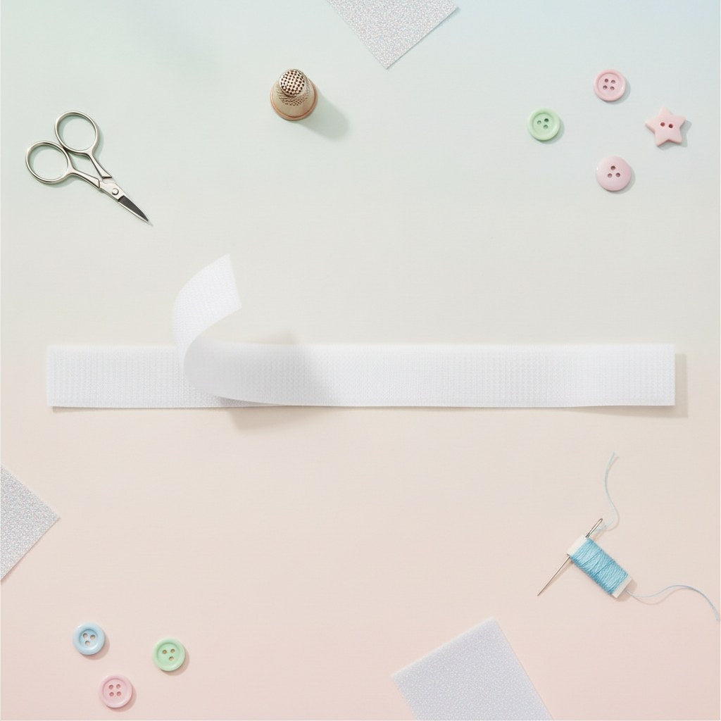 Klettband weiss 100cm 25mm Haken- und Flauschband - Kidis Art