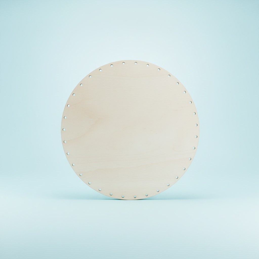 Korbgeflechtboden rund 25cm FSC Pappel Holz - Kidis Art