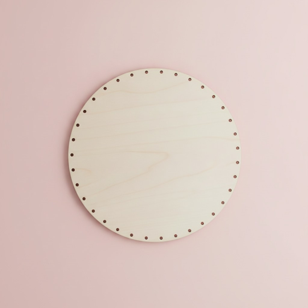 Korbgeflechtboden rund 30cm FSC Pappel Holz - Kidis Art