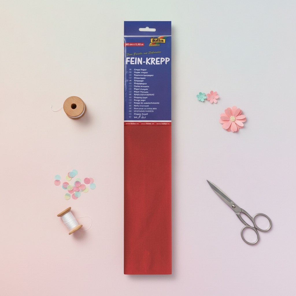 Krepp-Papier 32g/m2 feuerrot - Kidis Art