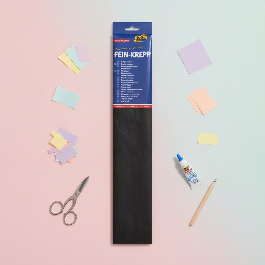 Krepp-Papier 32g/m2 schwarz - Kidis Art