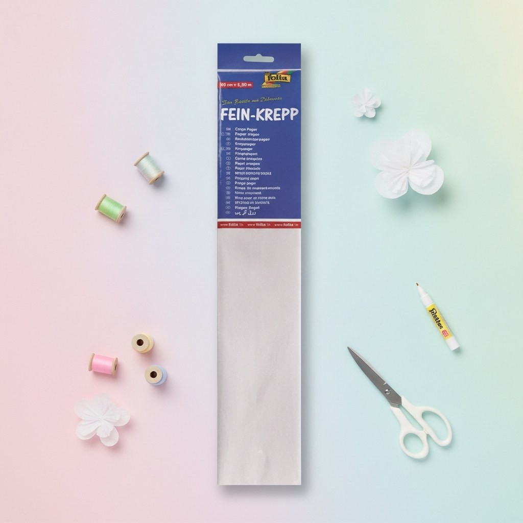 Krepp-Papier 32g/m2 weiss - Kidis Art