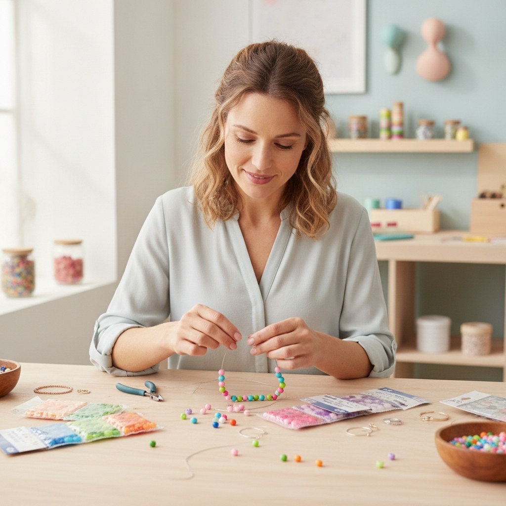 Kunststoff Perlen, Eis-bunt - Kidis Art