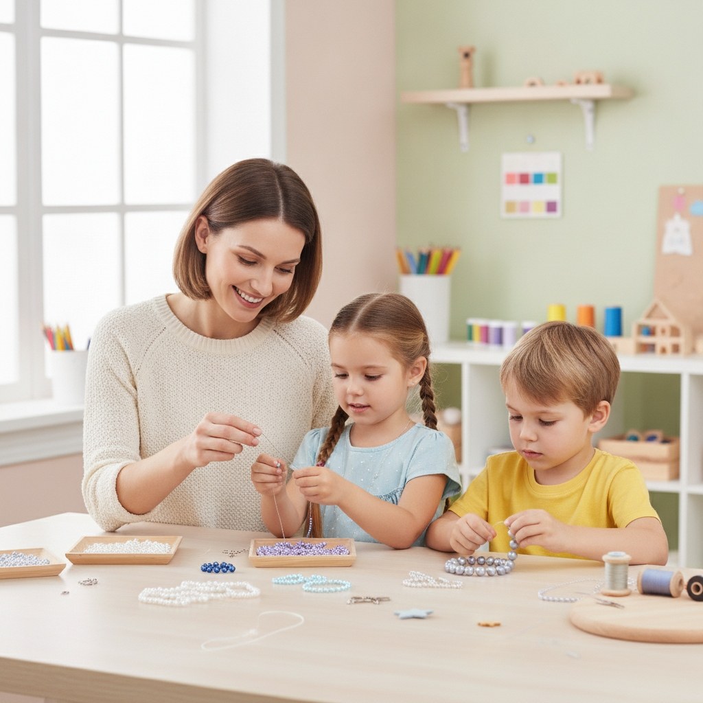 Kunststoffperlen-Set 6mm 500St Blautöne - Kidis Art
