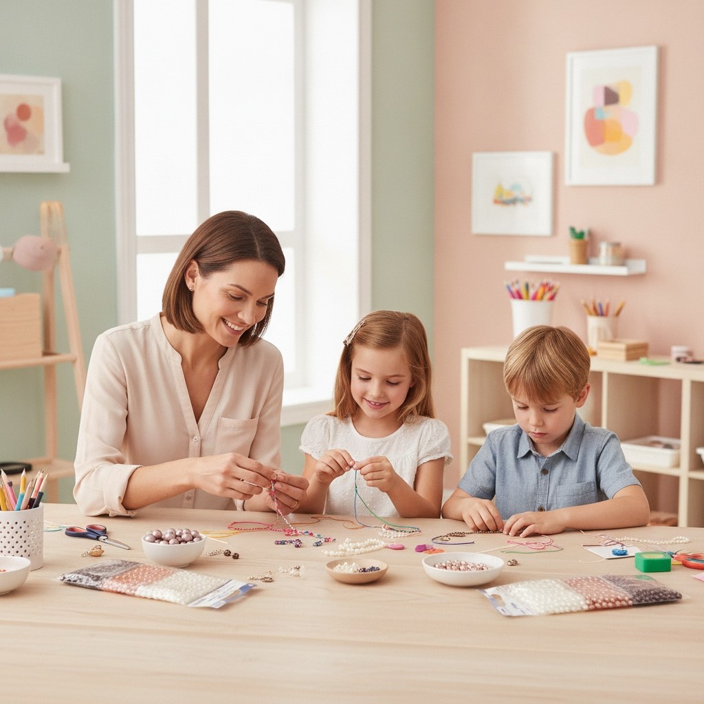 Kunststoffperlen-Set 6mm 500St Brauntöne - Kidis Art
