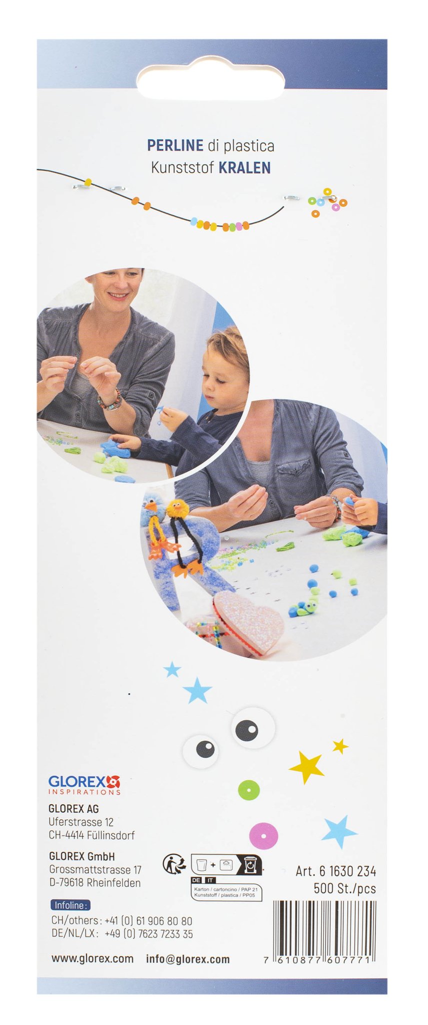 Kunststoffperlen - Set 6mm 500St Brauntöne - Kidis Art