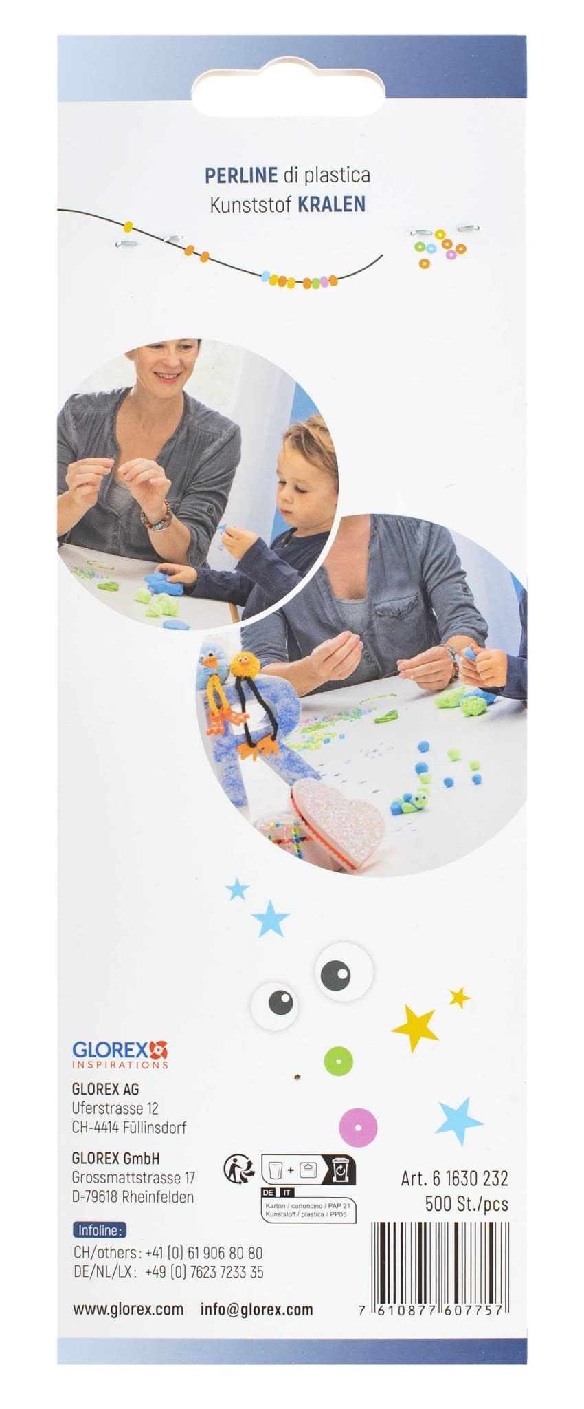 Kunststoffperlen-Set 6mm 500St Grüntöne - Kidis Art