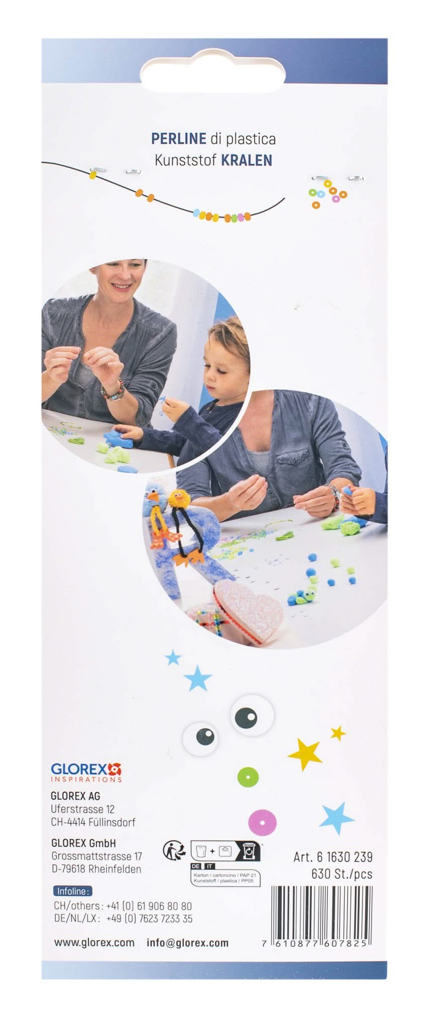 Kuststoffperlen-Set 4/6/8mm 630St, Goldfarben - Kidis Art