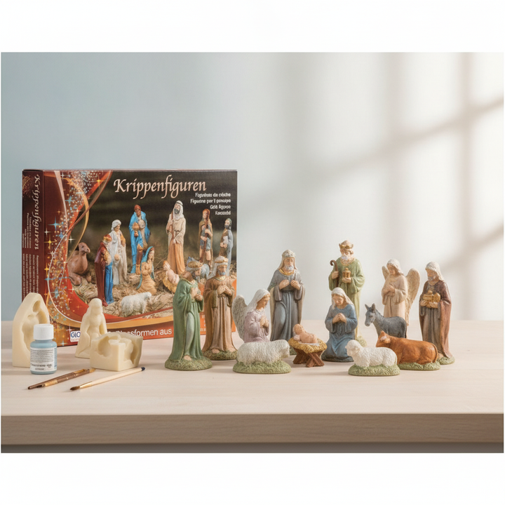 Latexf. Krippenfiguren 12tlg 35-110mm Christmas-Set - Kidis Art