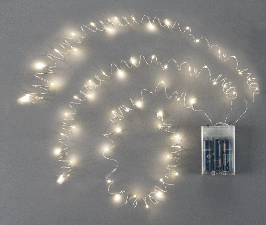 LED Lichterkette 60tlg, Timer warmweiss, 3AA Batt., 3x2m - Kidis Art