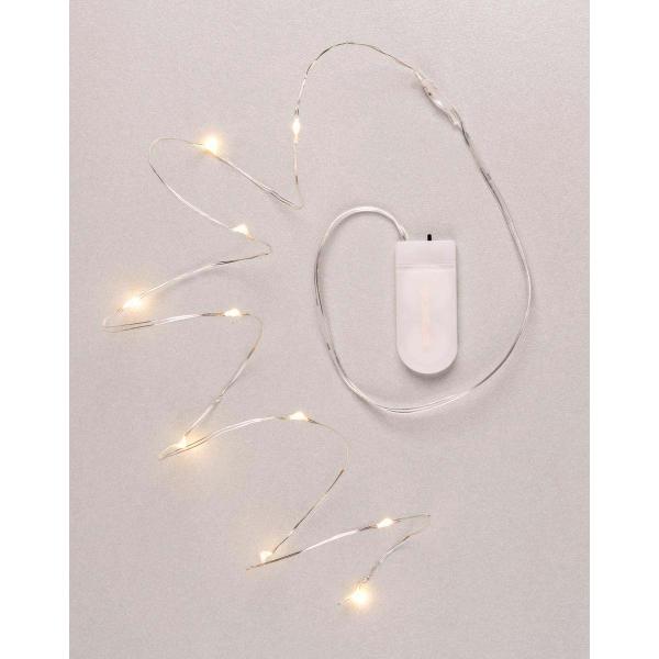 LED - Mini - Lichterkette 10 tlg. Timer, CR2032 Batterie 1,1m - Kidis Art