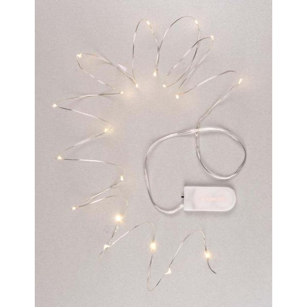 LED - Mini - Lichterkette 20 tlg. Timer, CR2032 Batterie 1,8m - Kidis Art