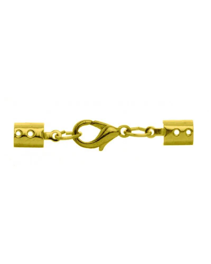 Lederbandverschluss 1St, 3mm goldfarben - Kidis Art