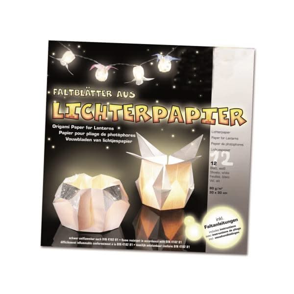 Lichterpapier weiss 12Blatt 30x30cm - Kidis Art