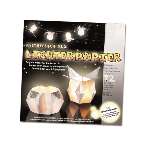 Lichterpapier weiss 12Blatt 30x30cm - Kidis Art