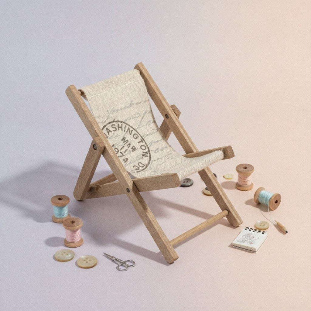 Liegestuhl braun 19,5x10x1cm - Kidis Art