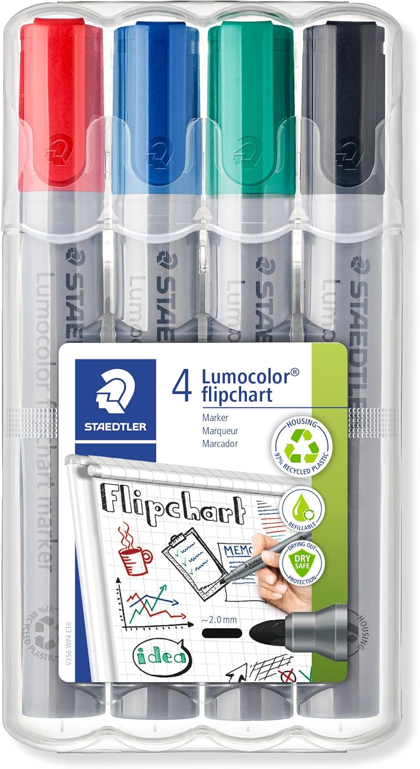 Lumocolor® flipchart marker 356 multi-color 4er Box - Kidis Art
