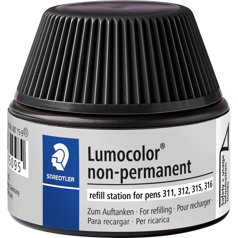 Lumocolor® non-permanent refill station 487 15 schwarz - Kidis Art