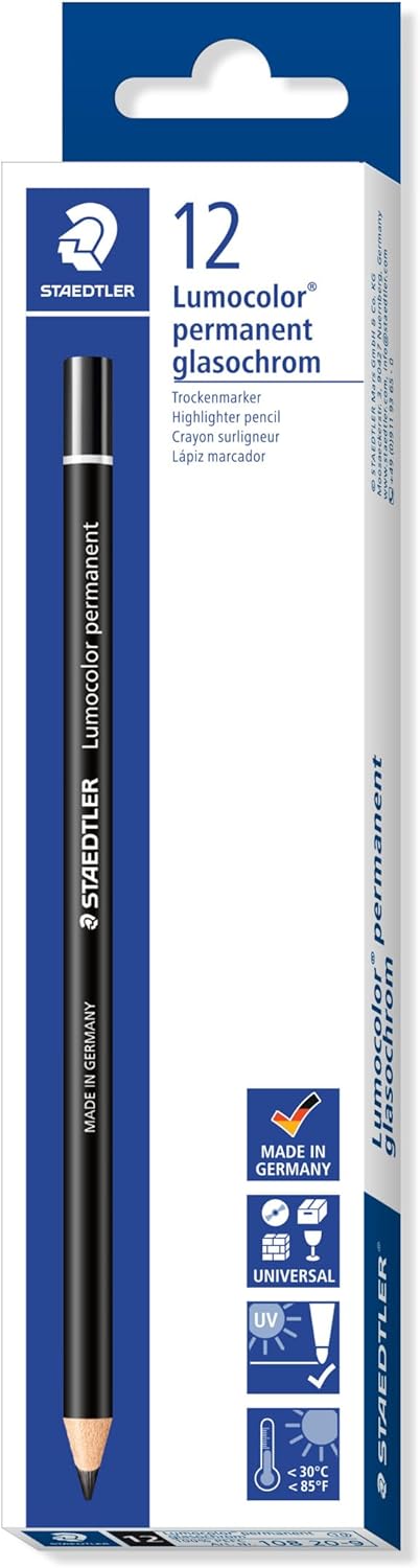 Lumocolor® permanent glasochrom 108 20 schwarz - Kidis Art