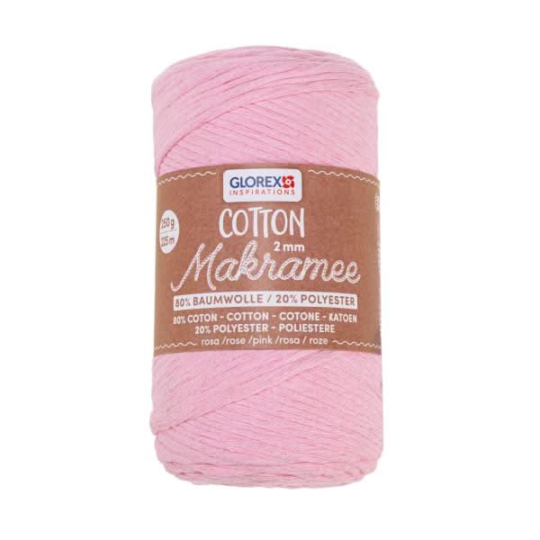 Makramee Cotton 2mm 250g rose, 80% Coton, 20% Viskose - Kidis Art