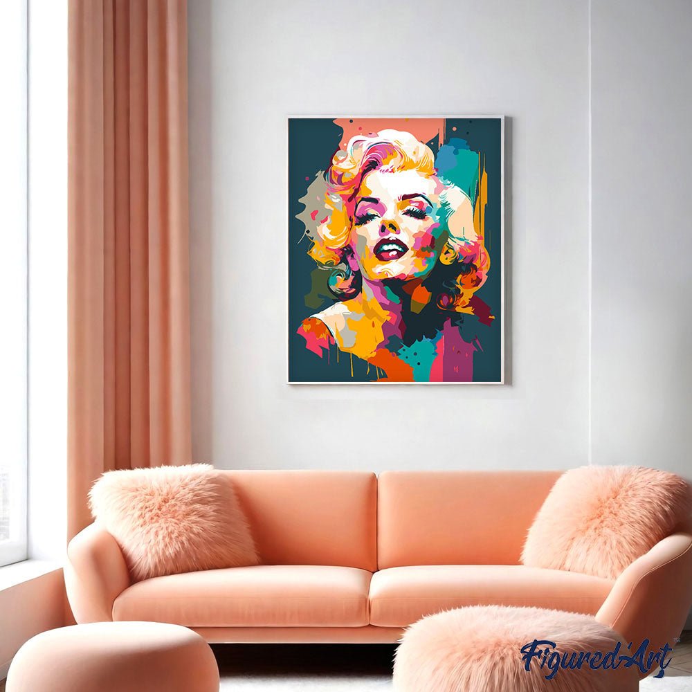 Malen nach Zahlen 40x50cm auf Keilrahmen gespannt Figured’Art Abstrakte zeitlose Diva - Kidis Art
