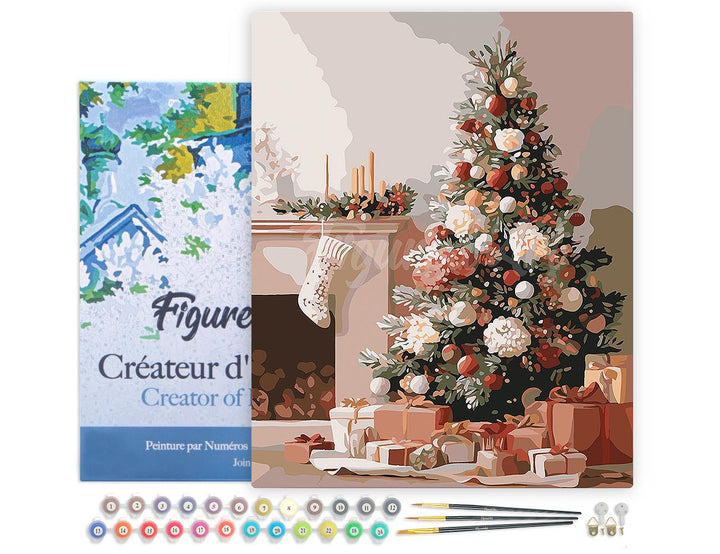 Malen nach Zahlen 40x50cm auf Keilrahmen gespannt Figured’Art Elegantes Weihnachtsdekor - Kidis Art