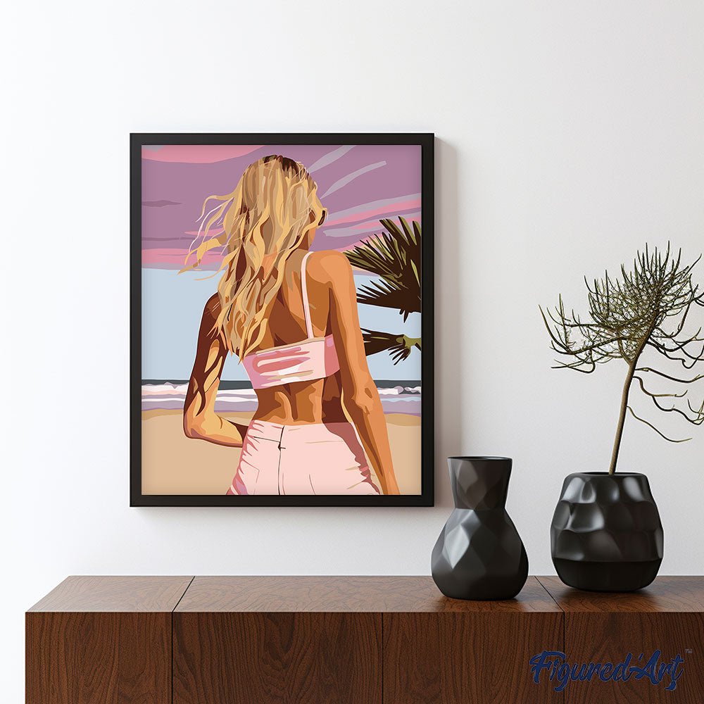 Malen nach Zahlen 40x50cm auf Keilrahmen gespannt Figured’Art Schönheit in der Dämmerung - Kidis Art