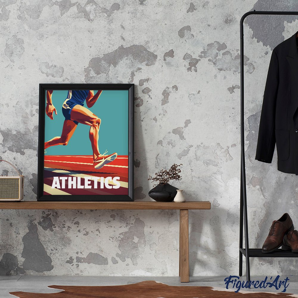 Malen nach Zahlen 40x50cm auf Keilrahmen gespannt Figured’Art Sportposter Athletik - Kidis Art