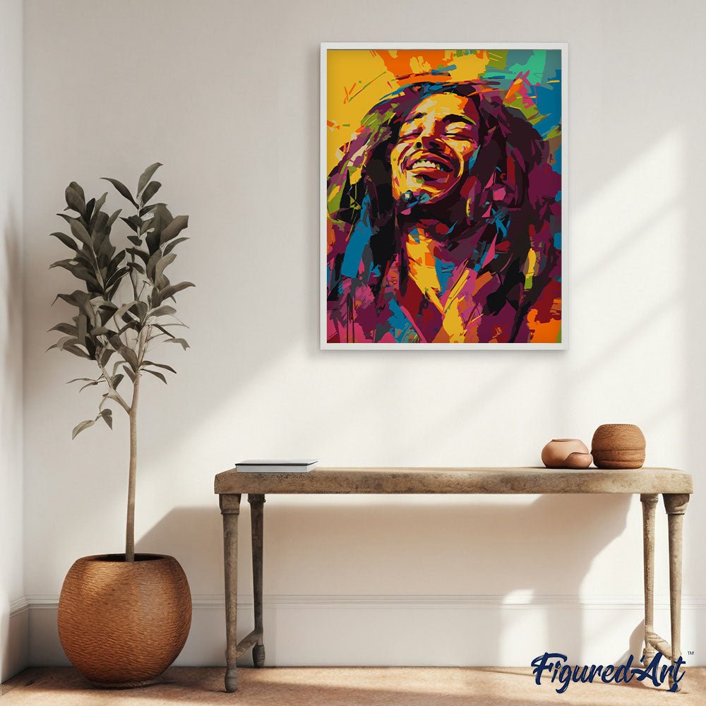 Malen nach Zahlen 40x50cm auf Keilrahmen gespannt Figured’Art Street Art Reggae - Kidis Art
