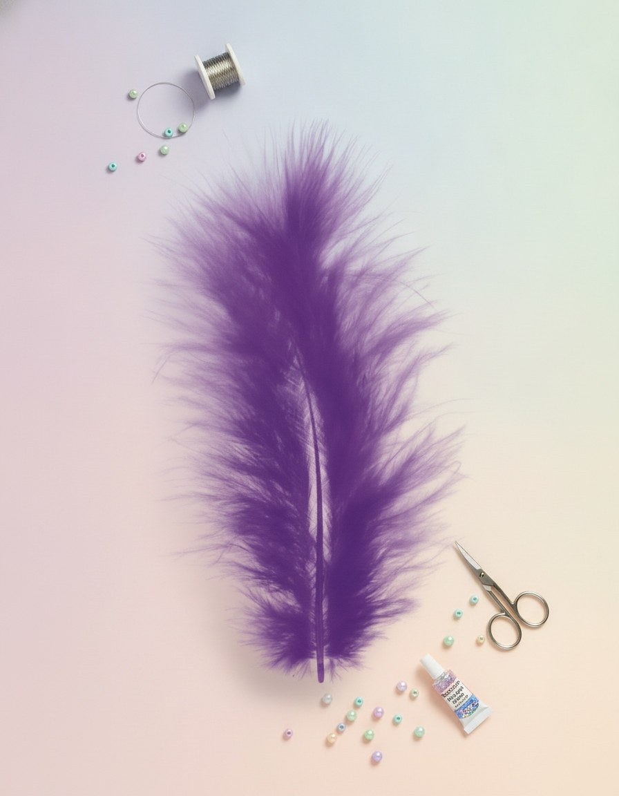 Marabufedern ca. 15St violett - Kidis Art