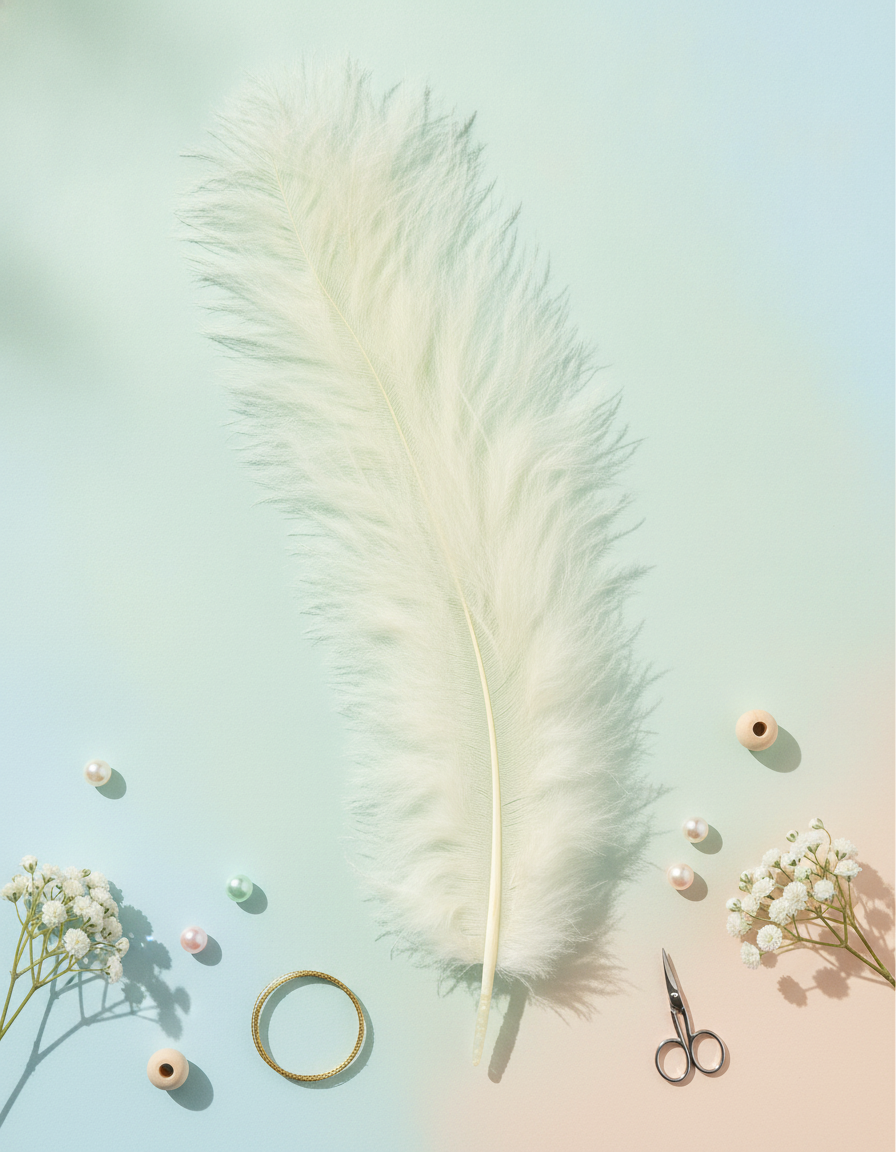 Marabufedern ca. 15St creme - Kidis Art