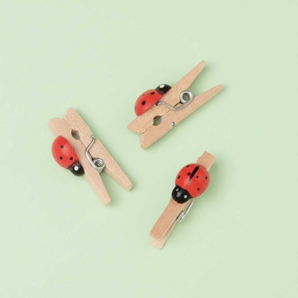 Marienkäfer Mini Wäscheklammer 25mm, 12st. - Kidis Art