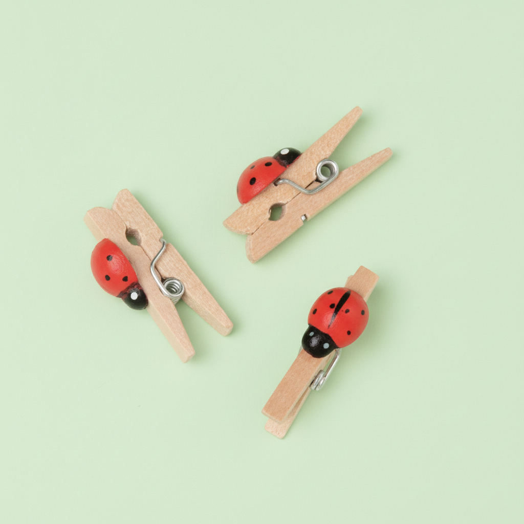 Marienkäfer Mini Wäscheklammer 25mm, 12st. - Kidis Art