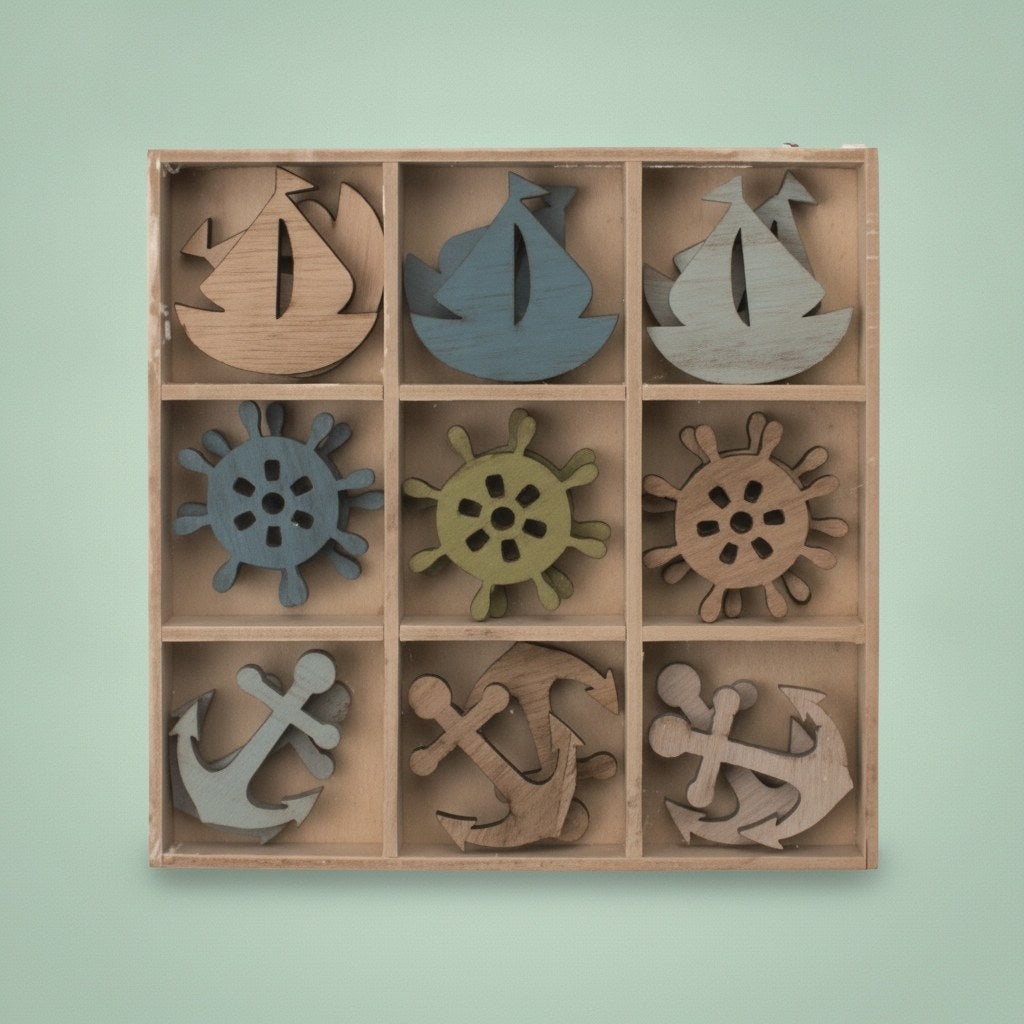 Maritim-Set Holz 18St 4cm - Kidis Art